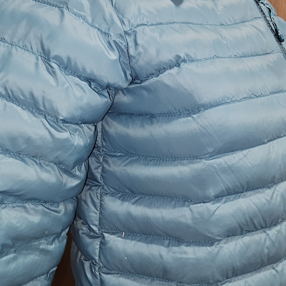 Teal Puffer Jacket With Patterned Collar Lining - image 5